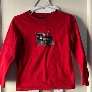 Reversible Jane and Jack 3T red extra warm long sleeve tee inside navy stripes